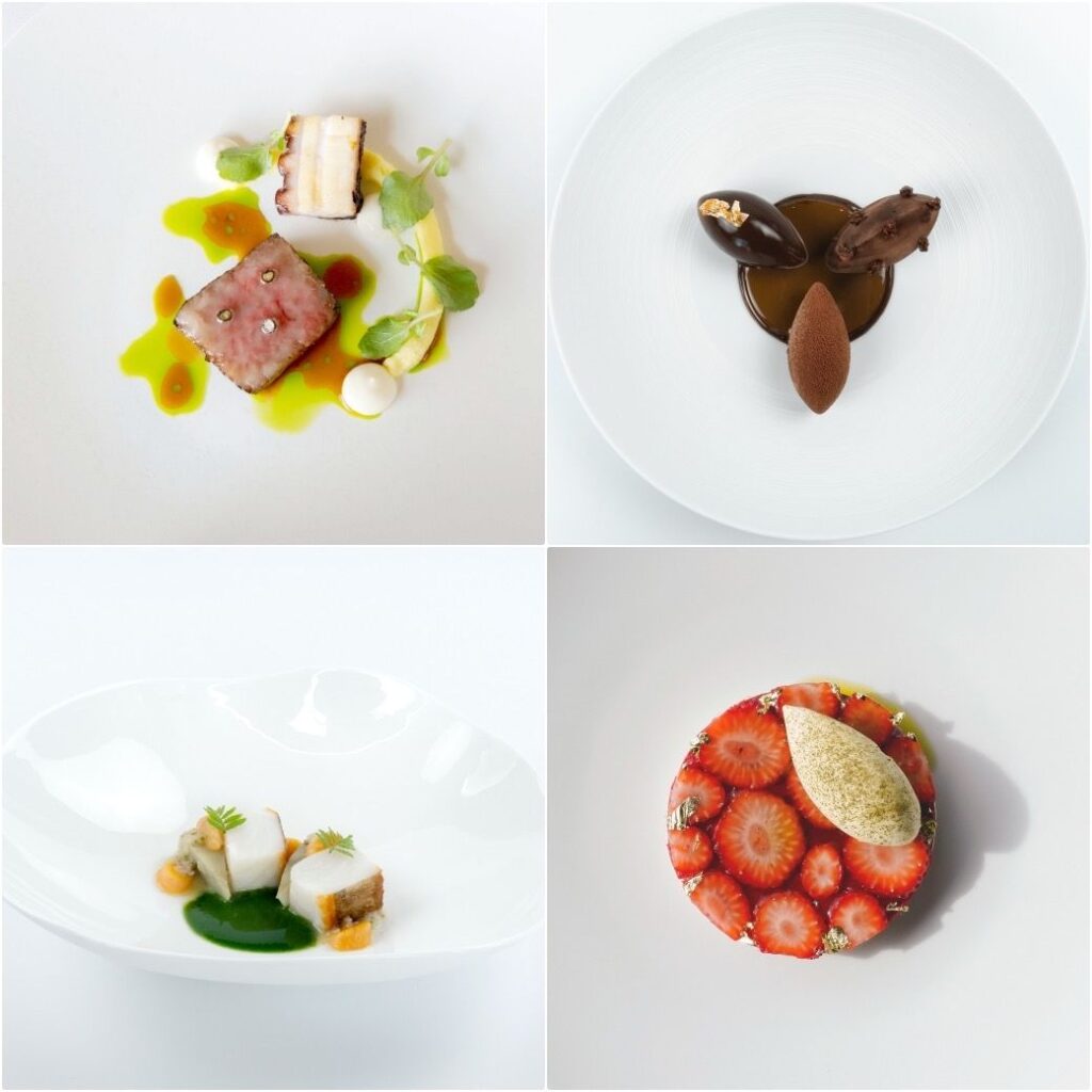 Chefs-de-Cuisine-Ryuki-Kawasaki-of-two-Michelin-starred-Mezzaluna-and-Vincent-Thierry-of-two-Michelin-starred-Chefs-Table-Presentation.